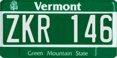 VT license plate ZKR146