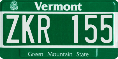 VT license plate ZKR155