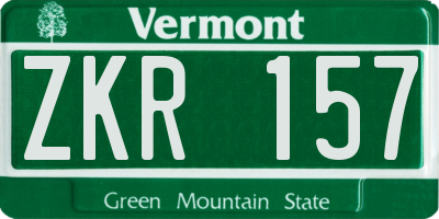 VT license plate ZKR157
