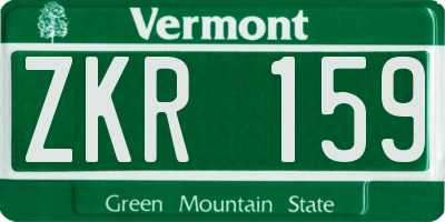 VT license plate ZKR159