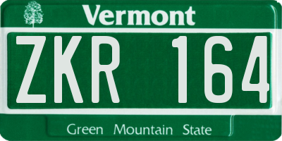 VT license plate ZKR164