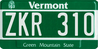 VT license plate ZKR310