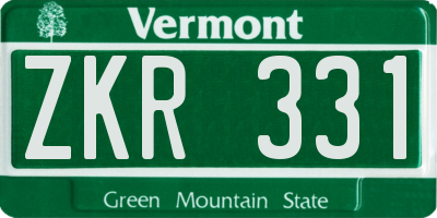 VT license plate ZKR331