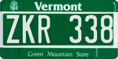 VT license plate ZKR338