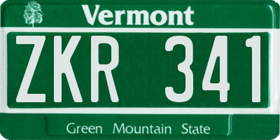 VT license plate ZKR341