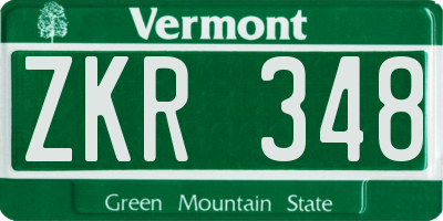 VT license plate ZKR348