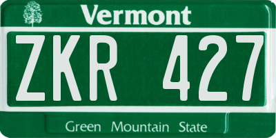 VT license plate ZKR427