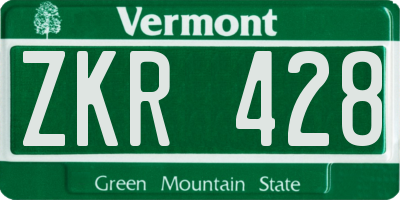 VT license plate ZKR428