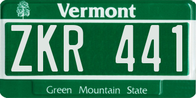 VT license plate ZKR441