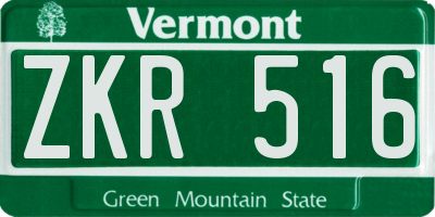 VT license plate ZKR516
