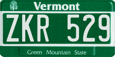 VT license plate ZKR529