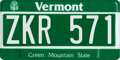 VT license plate ZKR571