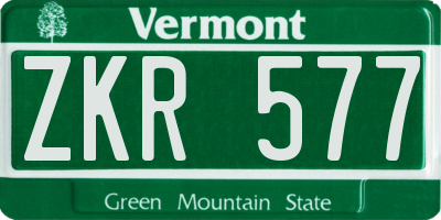 VT license plate ZKR577