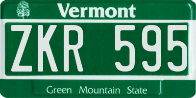 VT license plate ZKR595