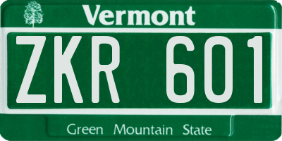 VT license plate ZKR601