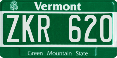 VT license plate ZKR620