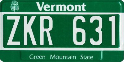 VT license plate ZKR631