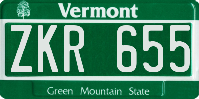 VT license plate ZKR655