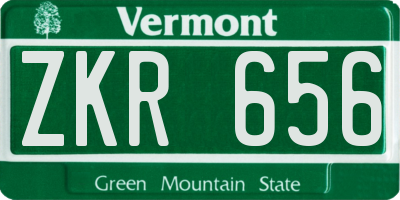 VT license plate ZKR656