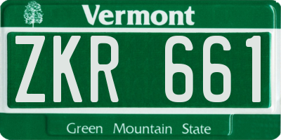 VT license plate ZKR661