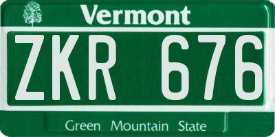 VT license plate ZKR676