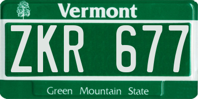 VT license plate ZKR677