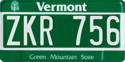 VT license plate ZKR756