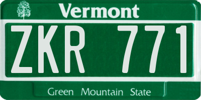 VT license plate ZKR771