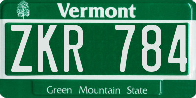 VT license plate ZKR784