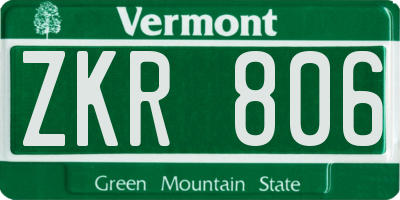 VT license plate ZKR806