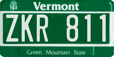 VT license plate ZKR811