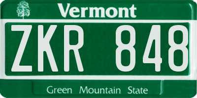 VT license plate ZKR848