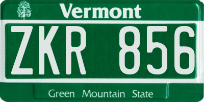VT license plate ZKR856