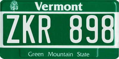 VT license plate ZKR898