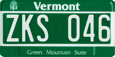 VT license plate ZKS046