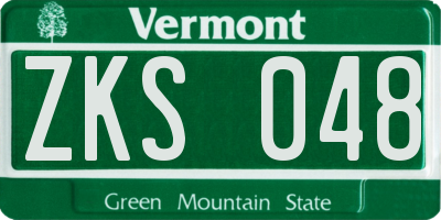 VT license plate ZKS048