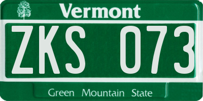 VT license plate ZKS073