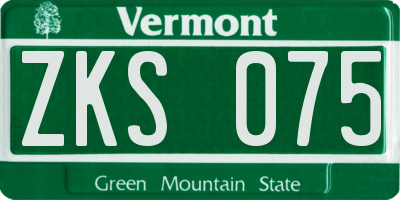 VT license plate ZKS075