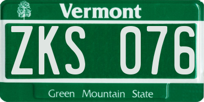 VT license plate ZKS076