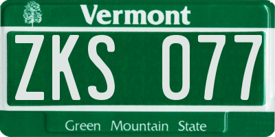 VT license plate ZKS077