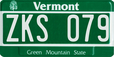 VT license plate ZKS079