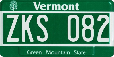 VT license plate ZKS082