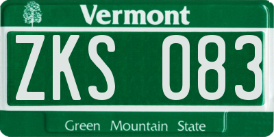 VT license plate ZKS083