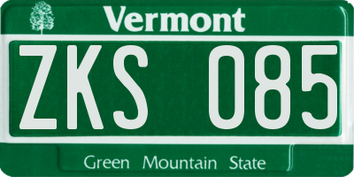 VT license plate ZKS085