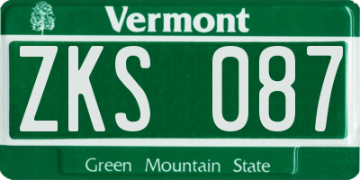VT license plate ZKS087