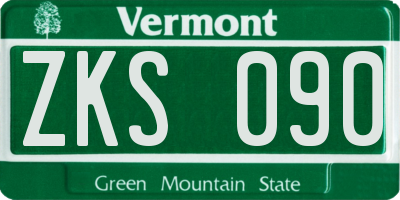 VT license plate ZKS090