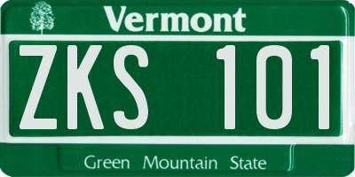 VT license plate ZKS101