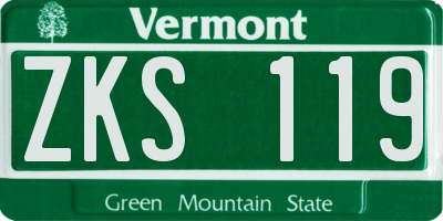 VT license plate ZKS119
