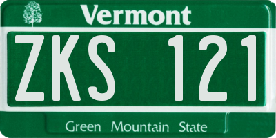 VT license plate ZKS121