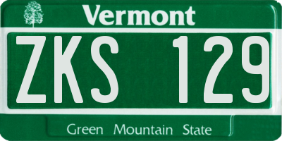 VT license plate ZKS129